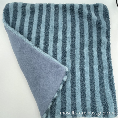 Striped Pattern Soft Short Plush Backrest Covers